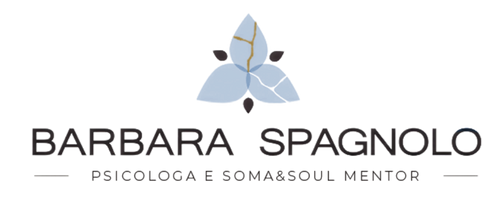 Barbara Spagnolo, psicologa e Soma & Soul mentor, logo orizzontale color azzurro